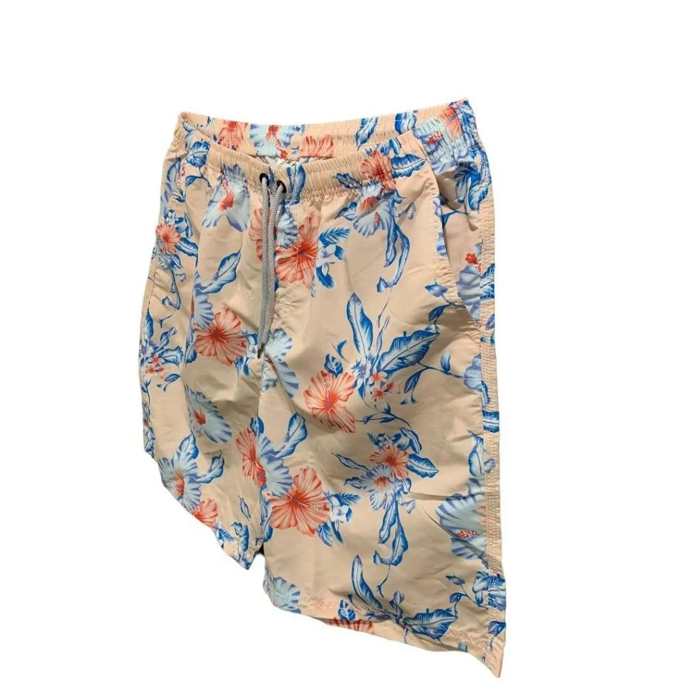 XL Prefer to Life Men's New Tropical Print Pull On Board Shorts Elastic Waist